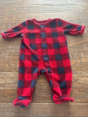5/$10 Joe Fresh Fleece Plaid Footie Pyjama